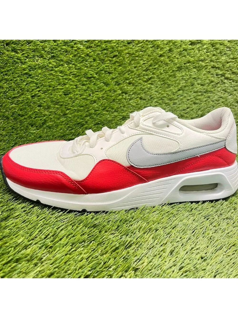 Nike Air Max SC Mens Size 12 White Red Athletic Running Walking Shoes Sneakers